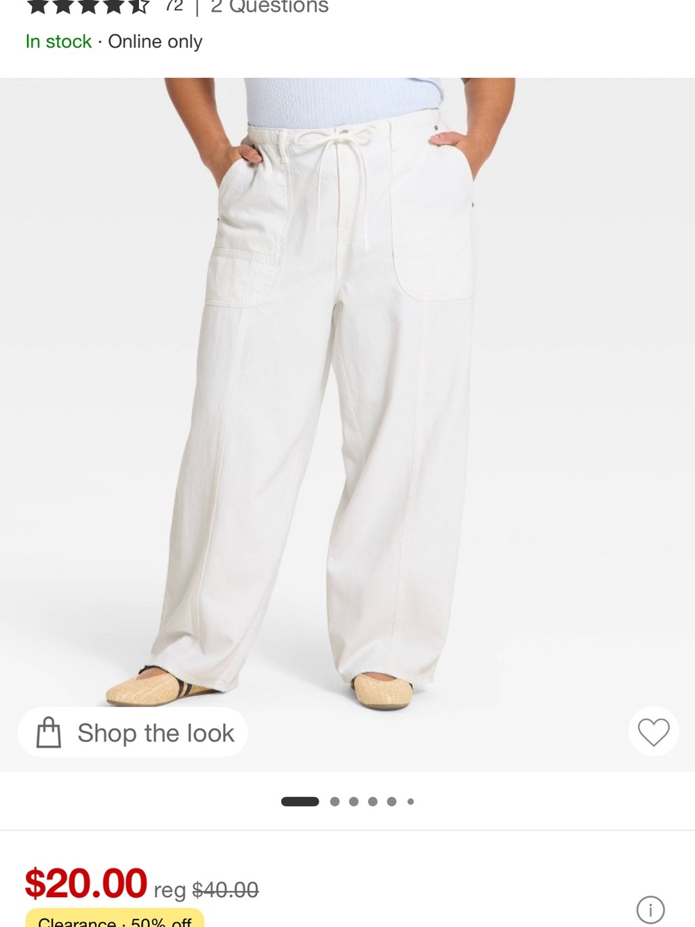 Universal Thread White Wide-Leg Drawstring women’s Pants